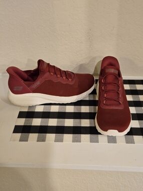 Skechers Red Slip-On Athletic Sneakers